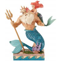 Disney - Statua Ariel che gioca con Tritone - Prodotto Ufficiale 